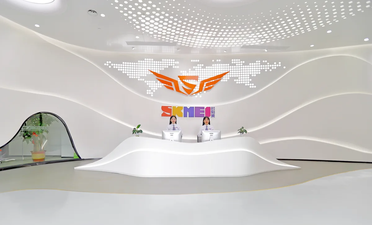 SKMEI modern office workspace with computers